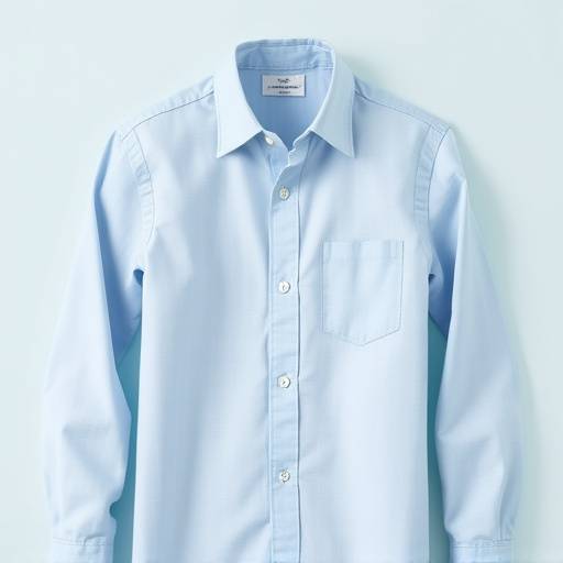 A light blue fine twill business shirt with a subtle texture, featuring a semi-spread collar and convertible cuffs.