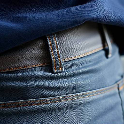 Skilled artisan hand-stitching a trouser waistband